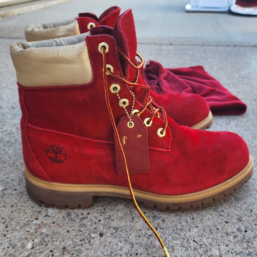 Red and Gold Timberland Boots limited edition